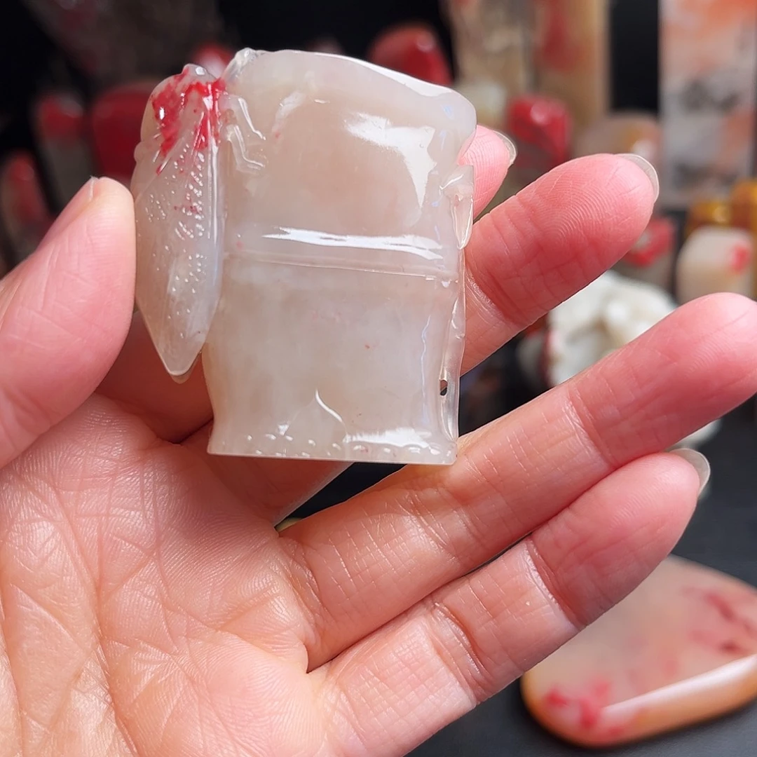巴林石印石鸡血石扁章