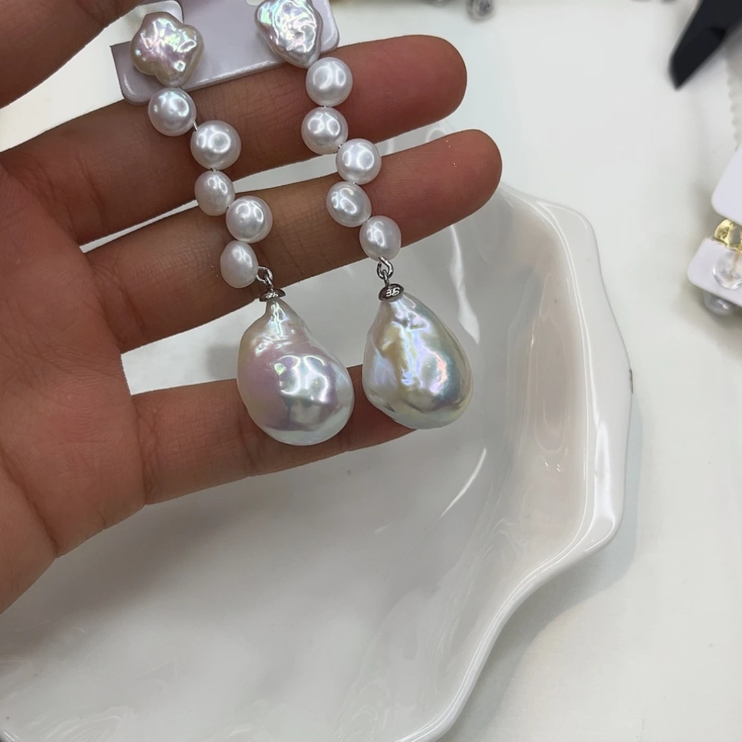 耳饰合金淡水珍珠
