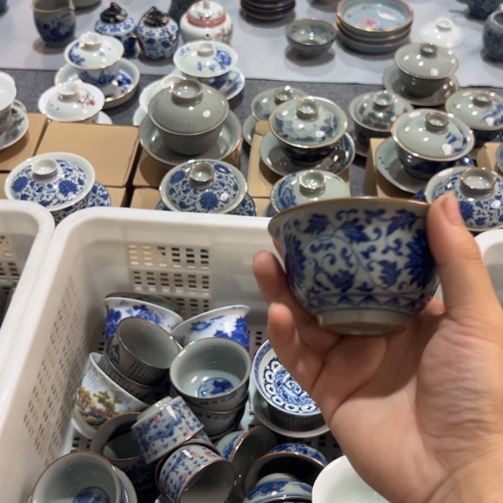 淘泥缠枝莲压手杯微瑕