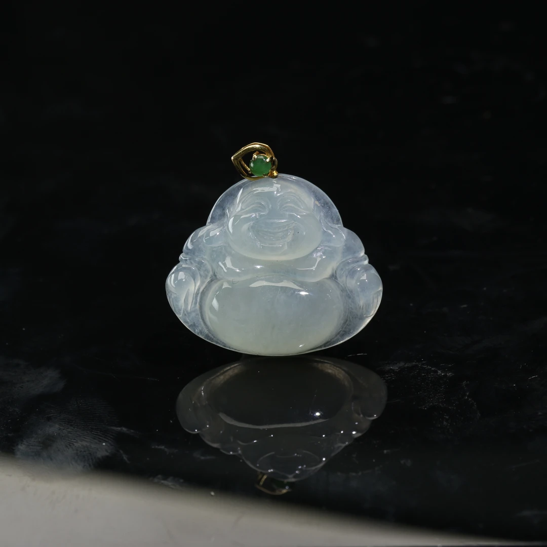 8天然缅甸翡翠A货18k佛公/800714/上海嘉禾拍卖