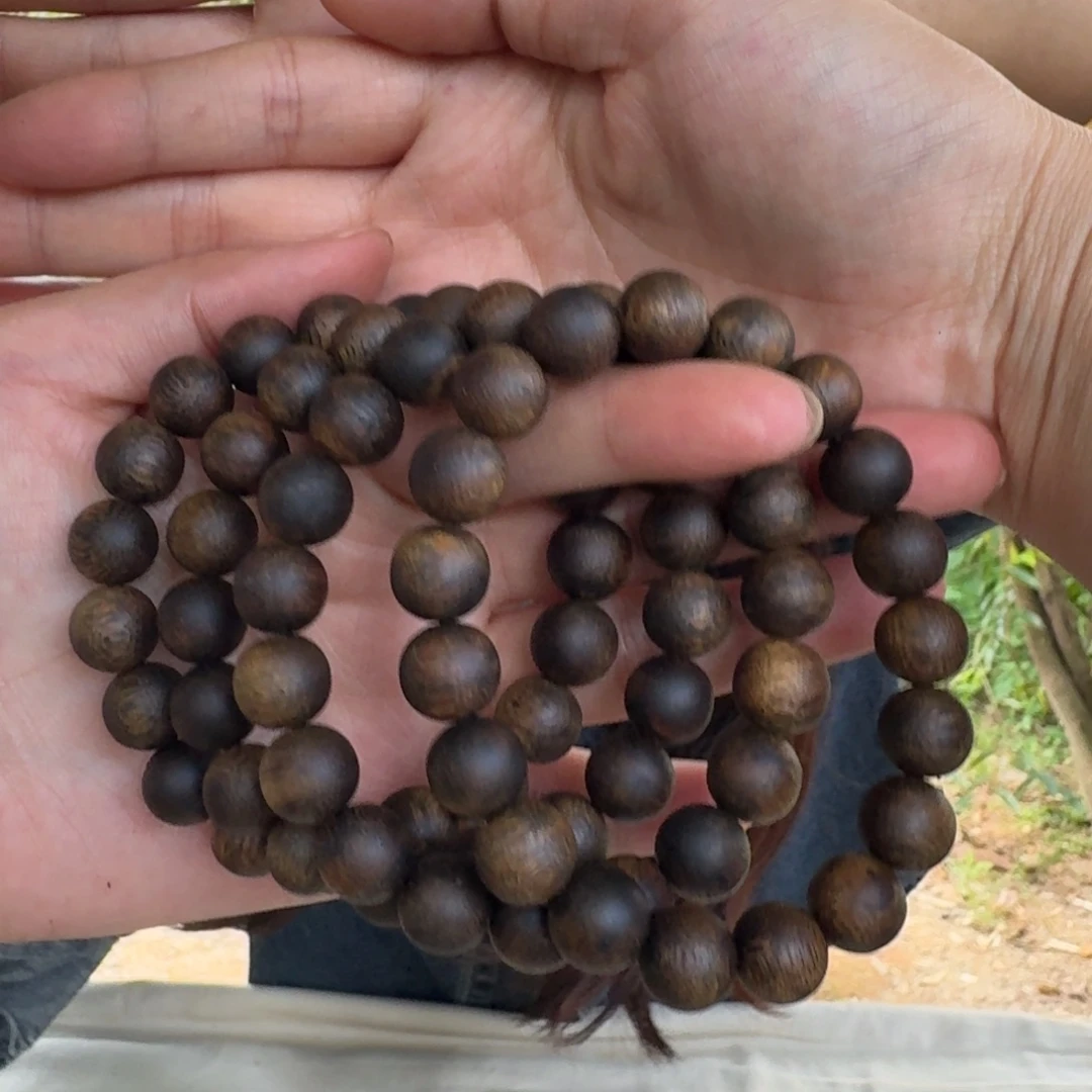 沉香手串绿奇楠沉香单圈约1.1-13多样性发一条