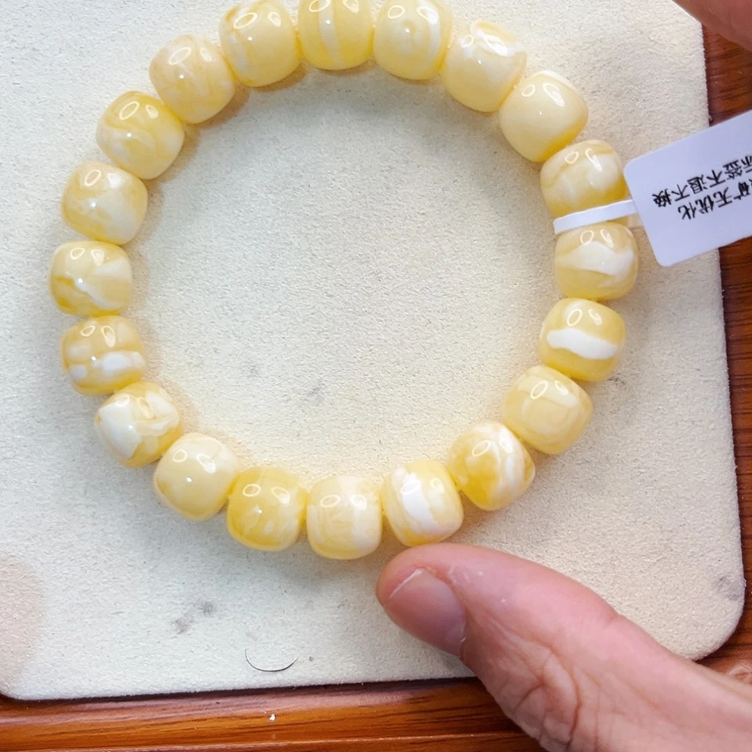 手链琥珀未镶嵌11.2mm妖花手串