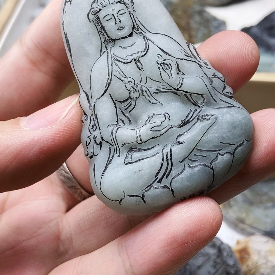 阳***孩定制翡翠未镶嵌纯hvv个