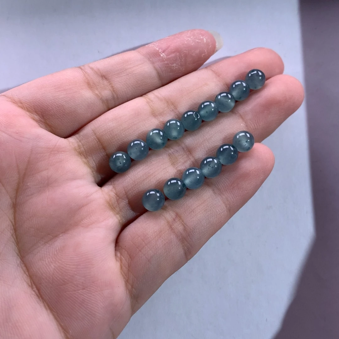 鱼***泡散珠翡翠危蓝卡6，15颗