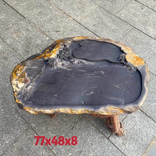 天然端砚石茶盘紫端石雕刻高档茶具收藏佳品