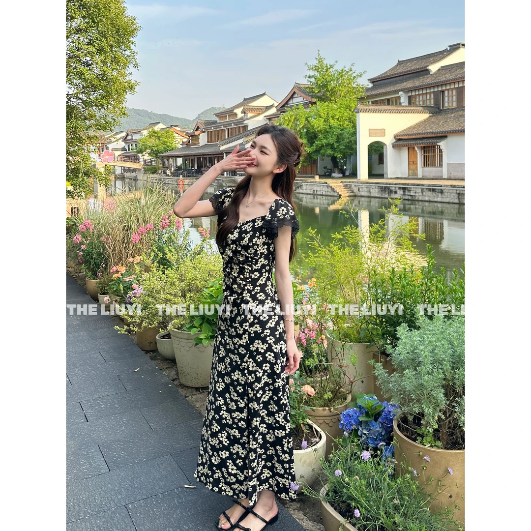 【LIUYI】浪漫花园~夏季韩系气质显瘦碎花连衣裙54271
