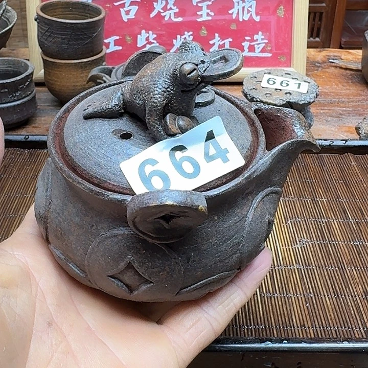 纯手工制作粗陶茶具