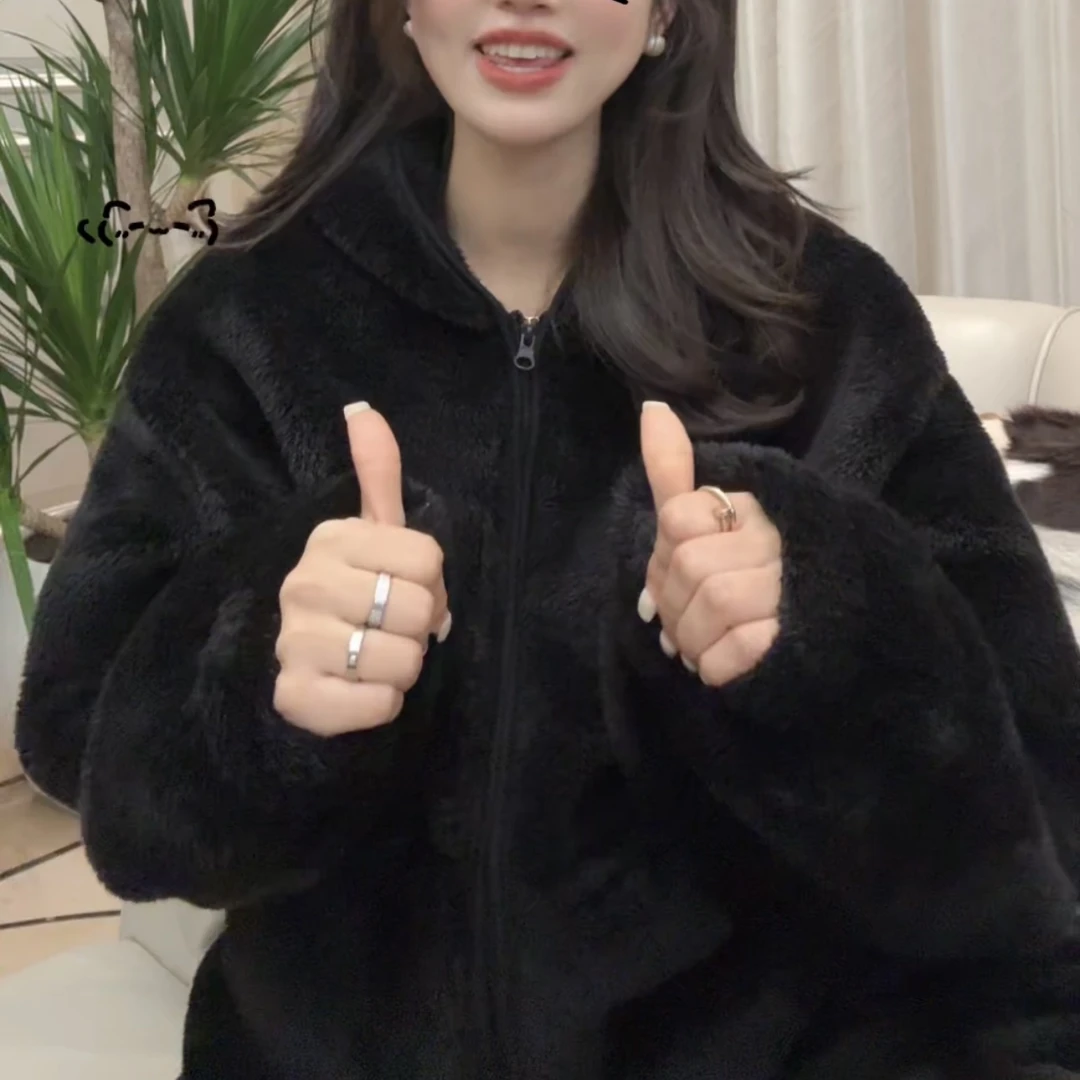 伟丽店2920款【连帽家居服】冬季连帽双面北极绒家居服加厚保暖居家