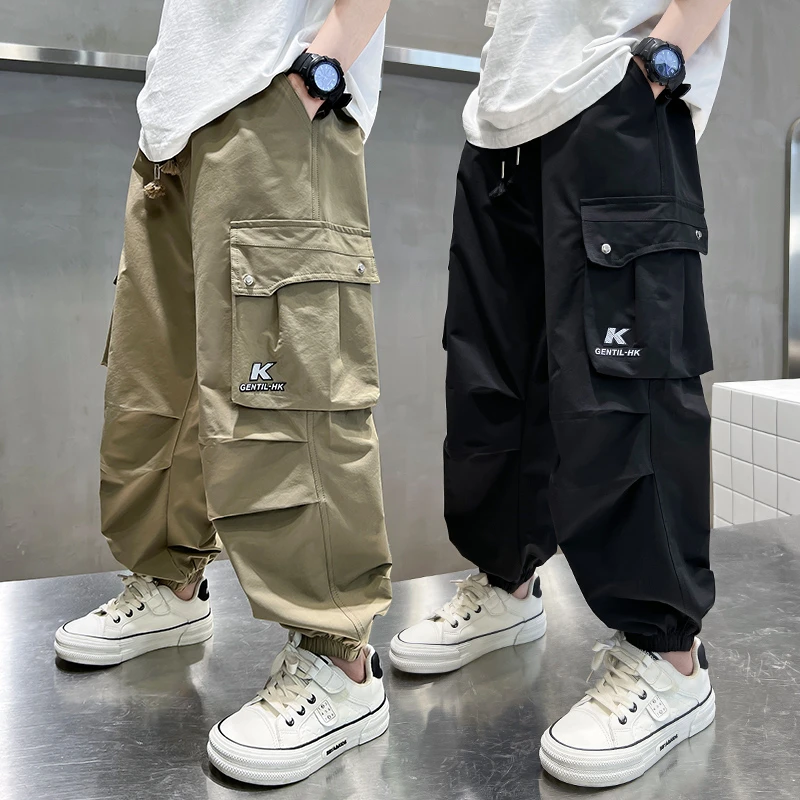 男童裤子夏季薄款中大童工装裤2025儿童大童男孩潮夏装休闲防蚊裤