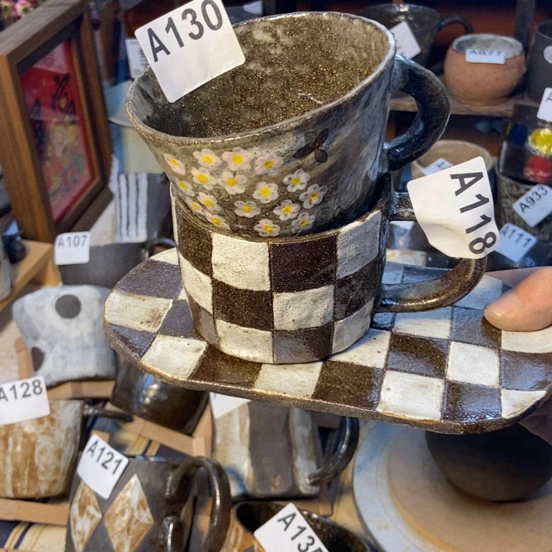 陶瓷?****l手捏咖啡杯套装