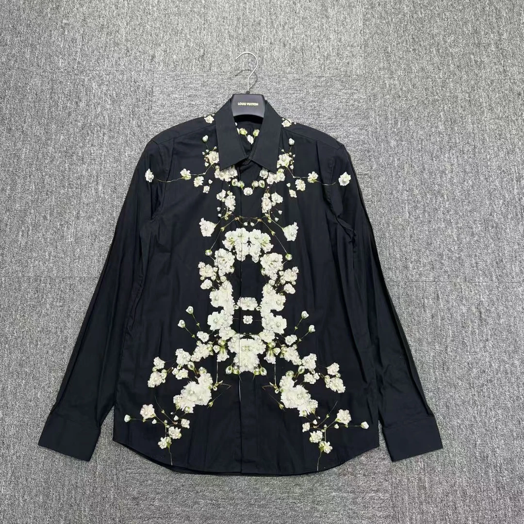 99新 Givenchy/纪梵希 花卉珍珠衬衫/40/编码14977