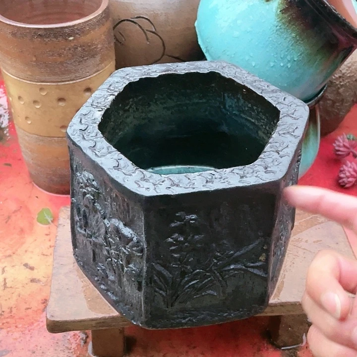 紫砂花盆17.14花盆无孔