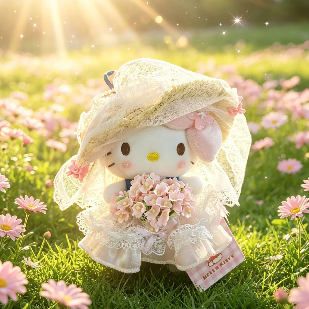 正版HelloKitty春日花嫁KT挂件三丽鸥书包挂件玩偶送朋友生日礼物