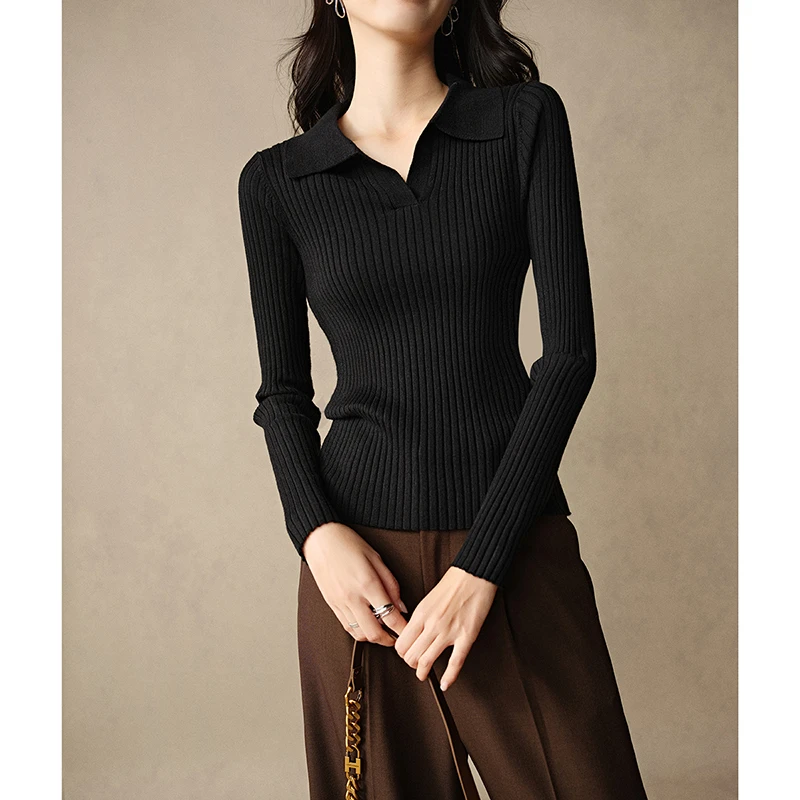 【新品】2025上衣翻领针织衫女25071165