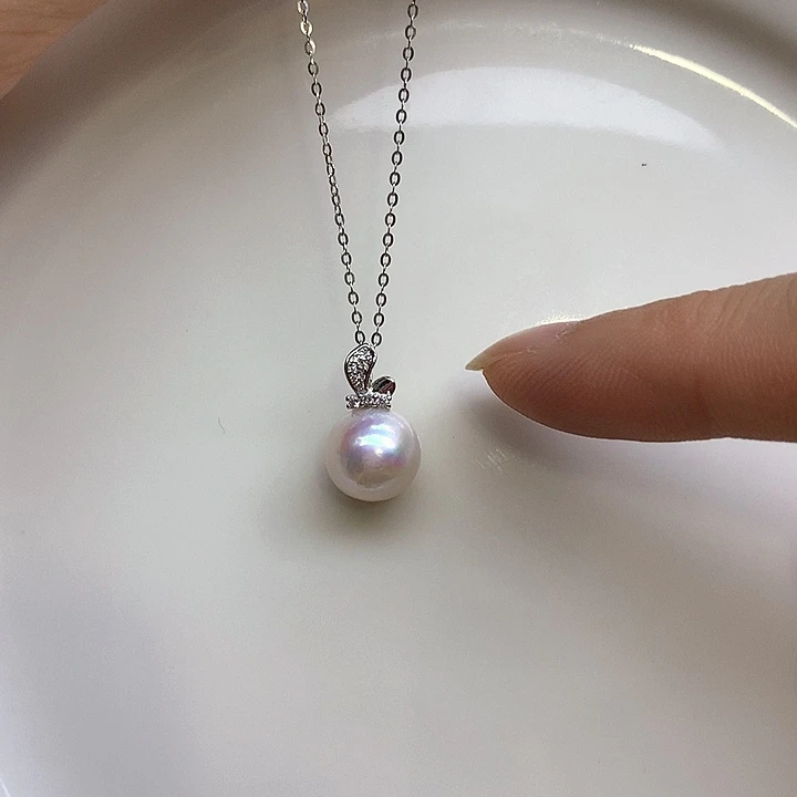 银S925镶嵌淡水珍珠吊坠