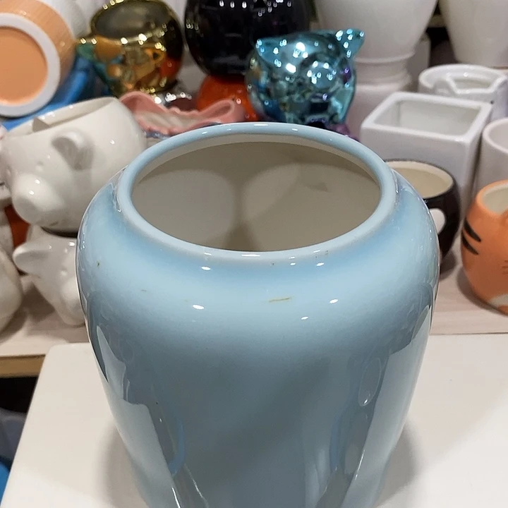 摆件陶盆有孔 瑕疵介意勿拍