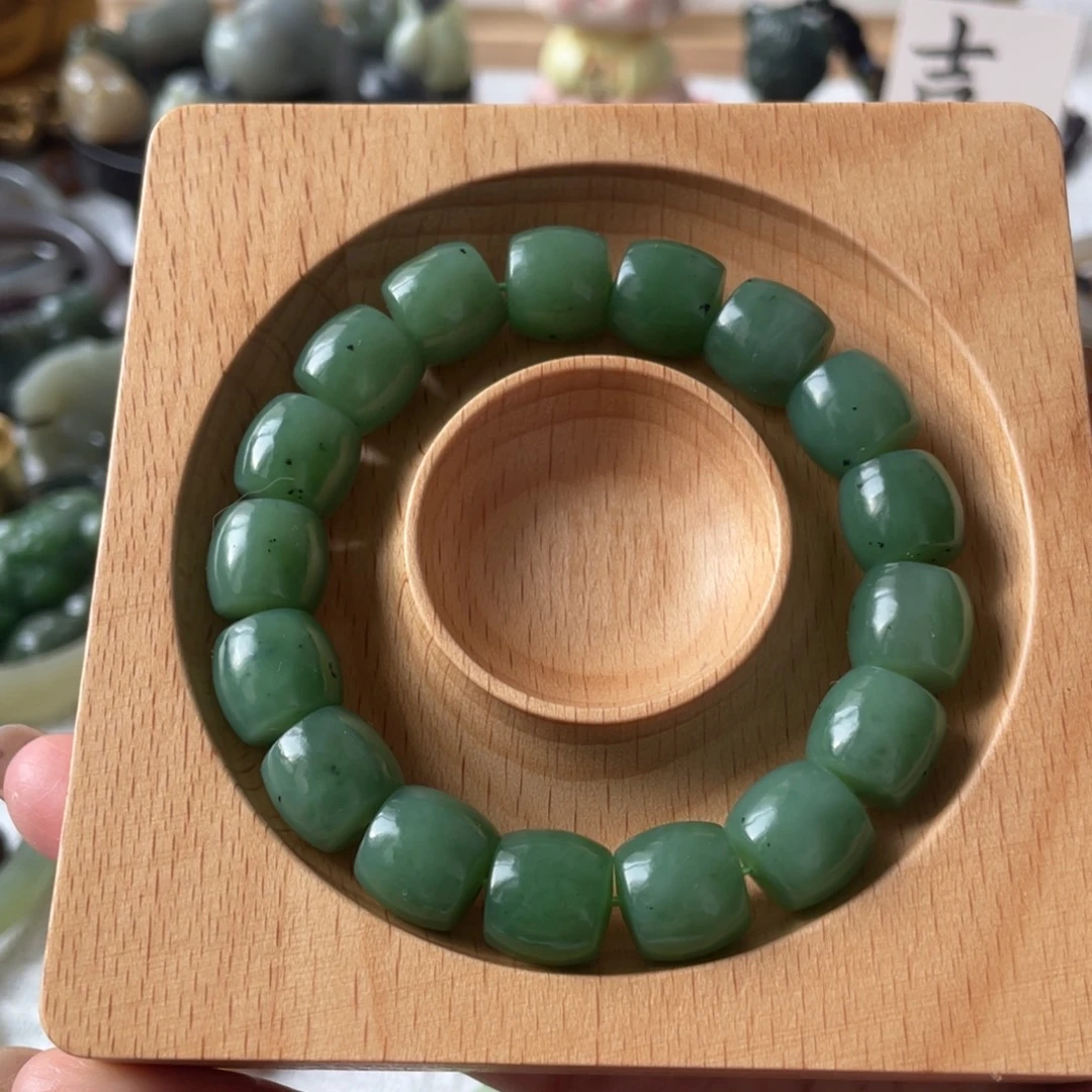 和田玉未镶嵌手链卡12碧玉