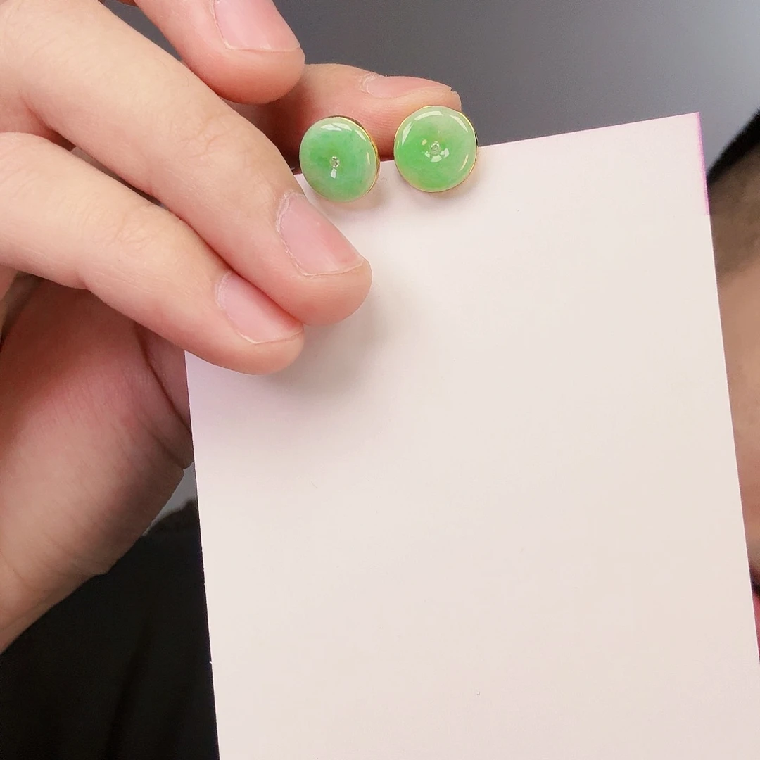 翡翠颈饰银S925镶嵌一对