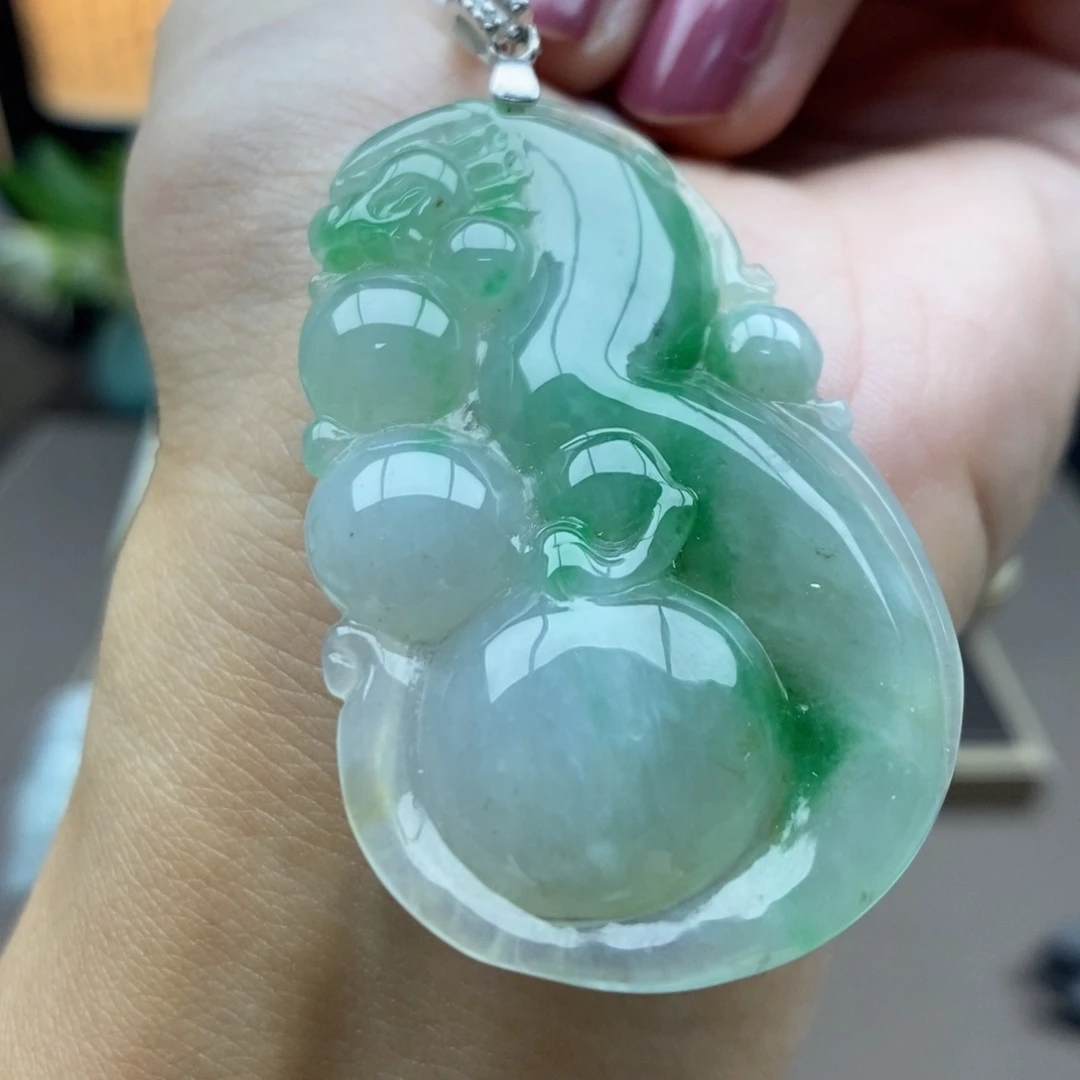 翡翠银S925镶嵌颈饰吊坠37