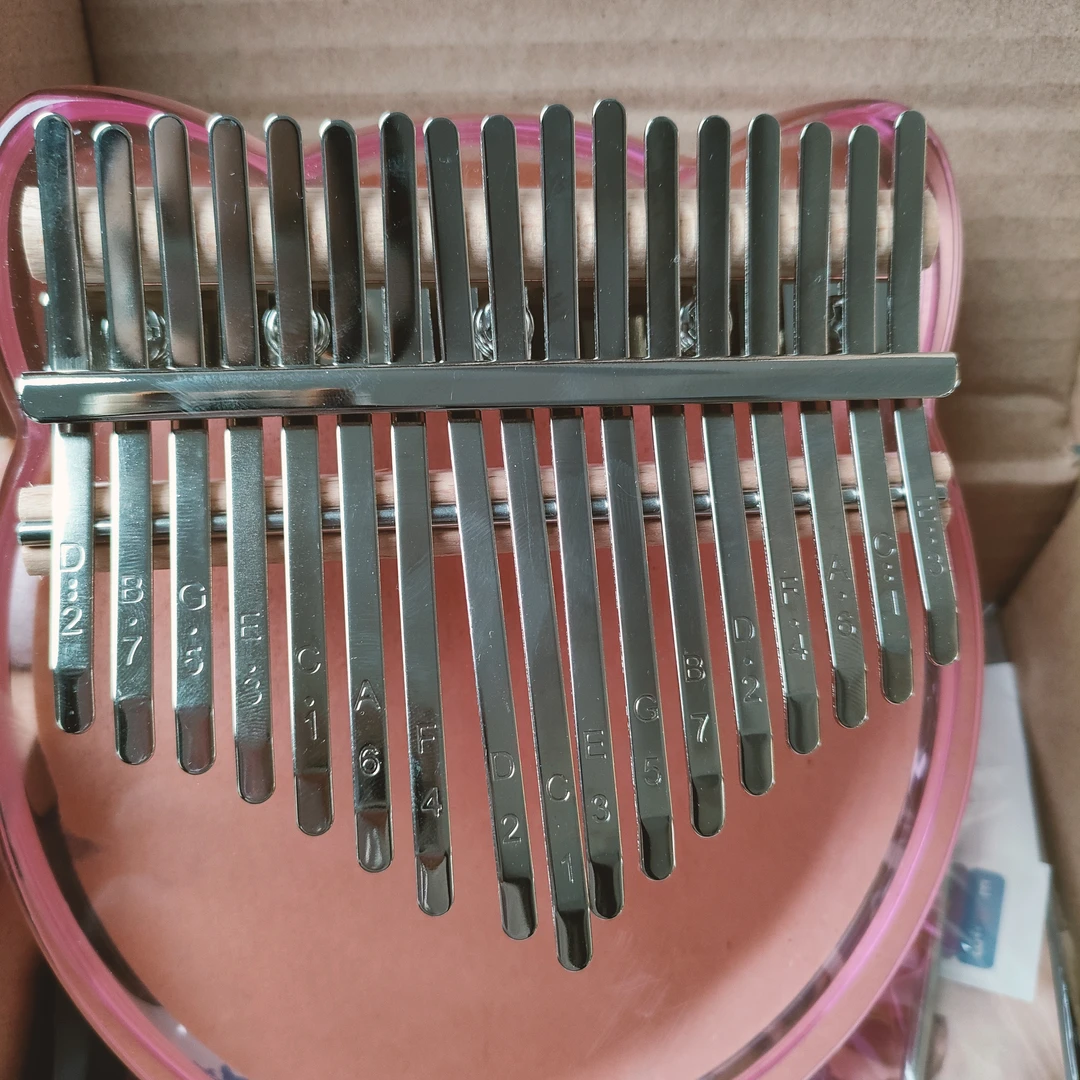 Kalimbe卡林吧17音初学者便宜易学乐器音 色优美水晶款粉猫