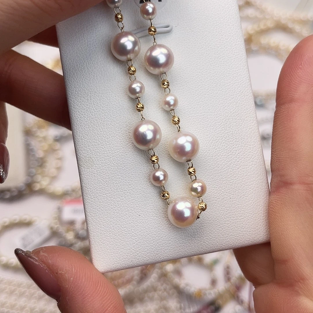 ****果手链18K金镶嵌海水珍珠