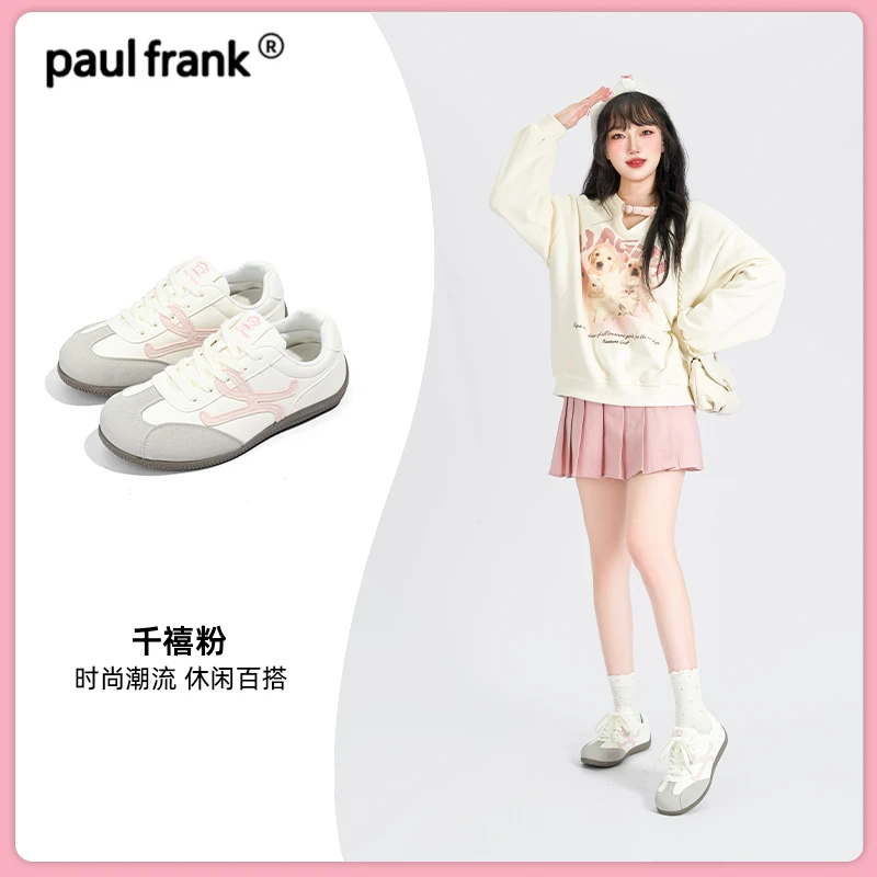 大嘴猴千禧粉女鞋百搭2025秋季新款平底女鞋德训鞋轻便软底休闲鞋