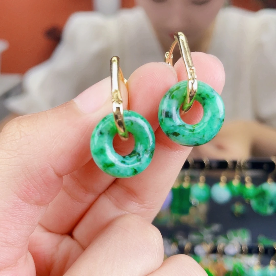 翡翠未镶嵌耳饰饰品