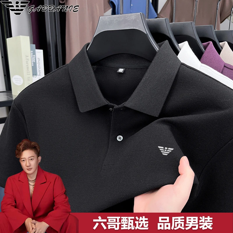 意大利奢品男士夏季100%纯棉短袖polo衫中年翻领t恤休闲上衣G2519