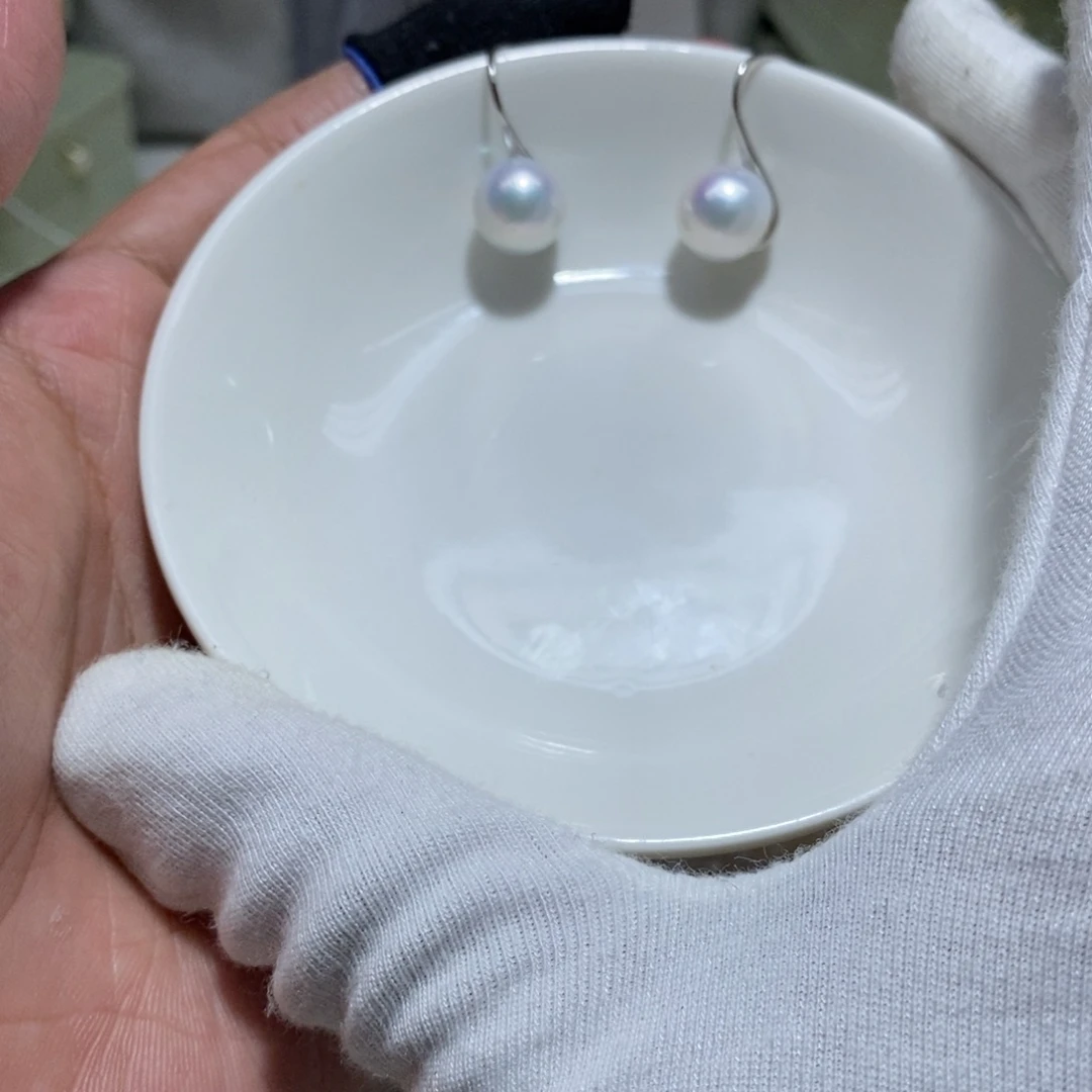 银S925镶嵌耳饰淡水珍珠
