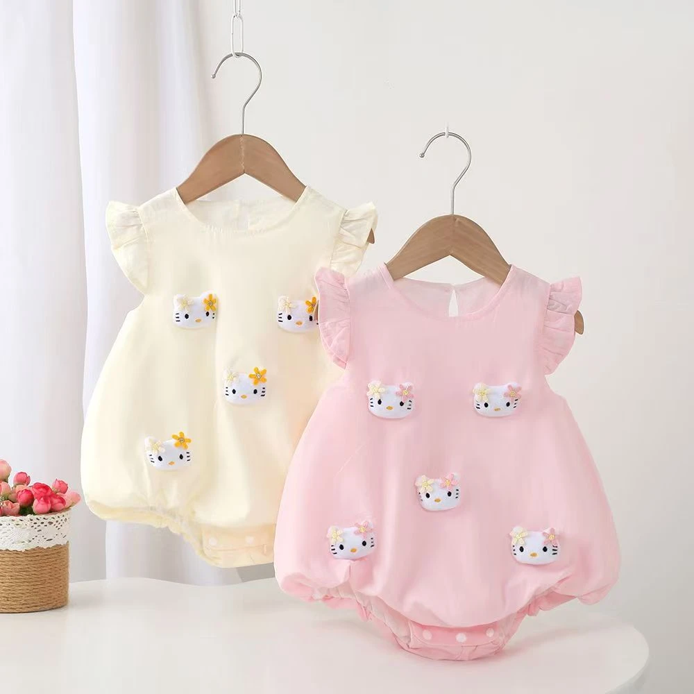 25045夏季新款婴幼儿小猫包屁夏季外出衣服