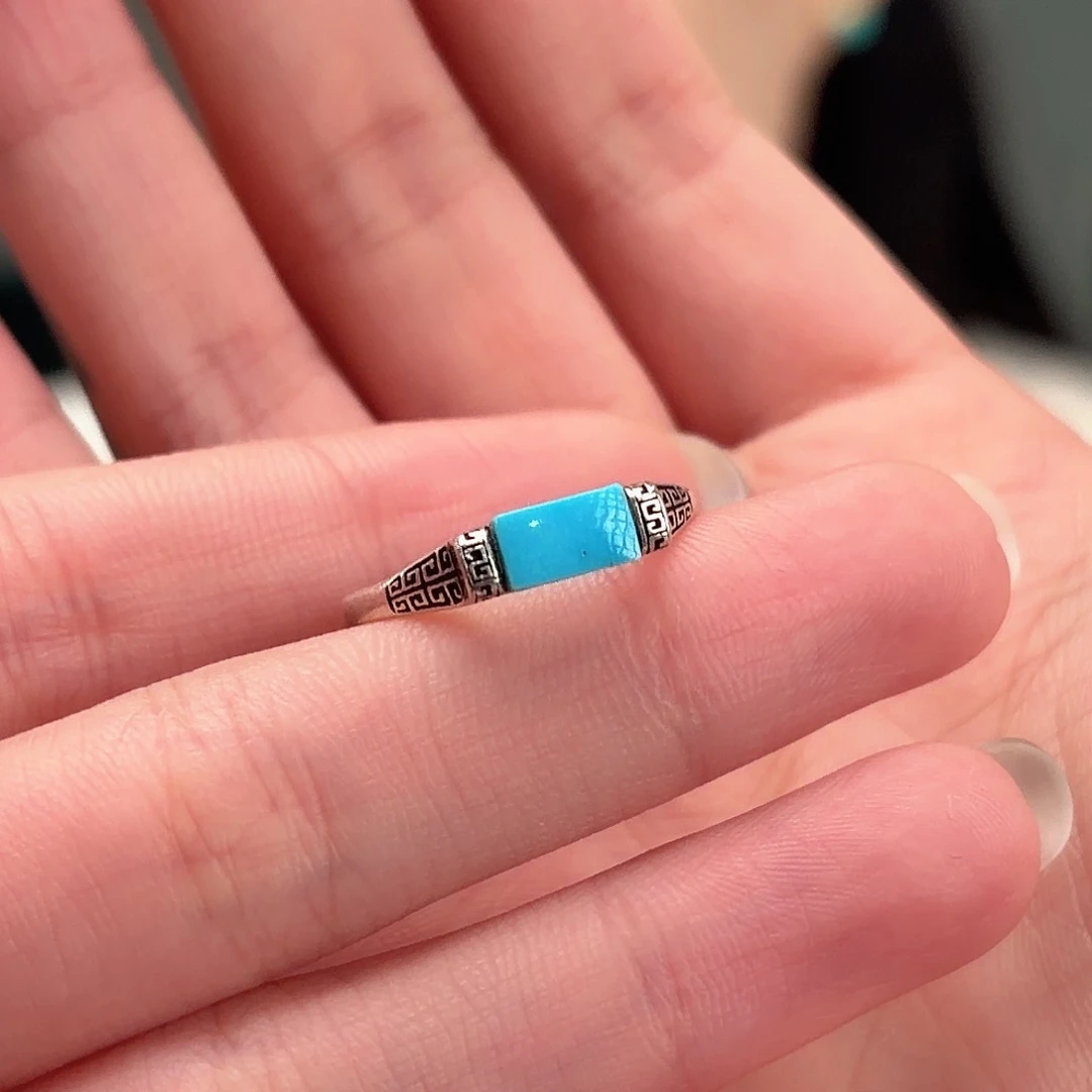 木***4绿松石银S925镶嵌颈饰