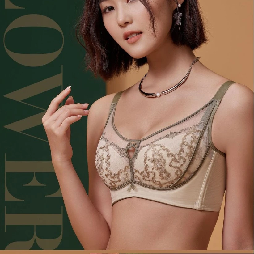 质量版！Q48性感超薄防凸CDE杯调整型无痕聚拢侧收副乳大胸显小