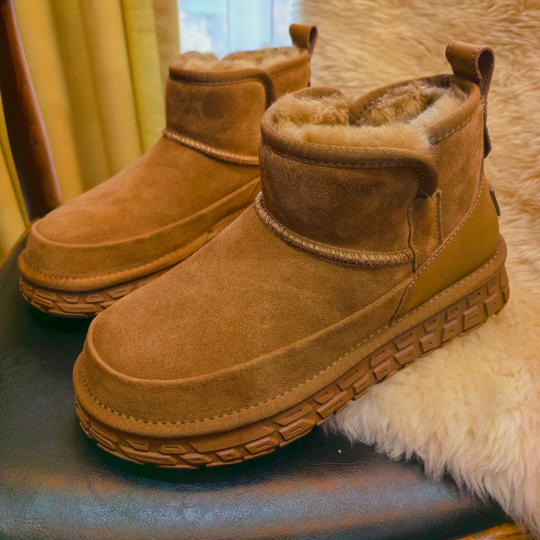 男士冬季时尚雪地靴真皮+全羊毛加厚保暖雪地靴过冬大棉鞋 ZZ2563