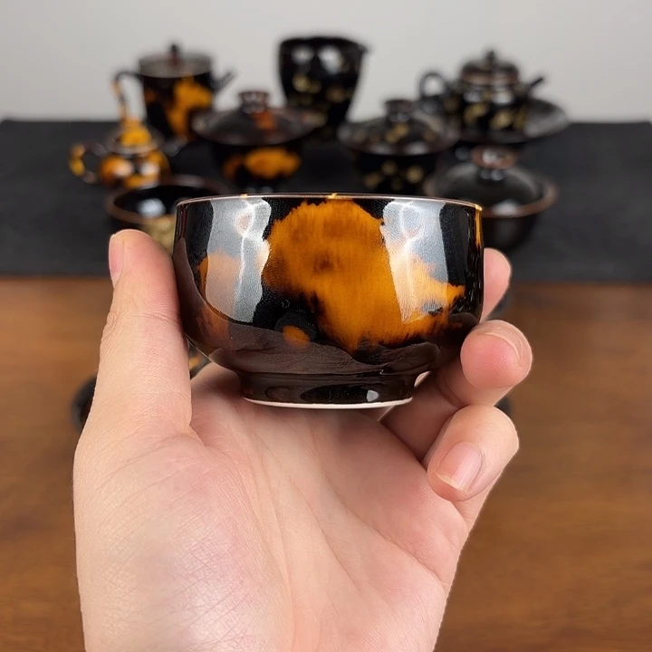 瓷玳瑁釉禅定主人杯