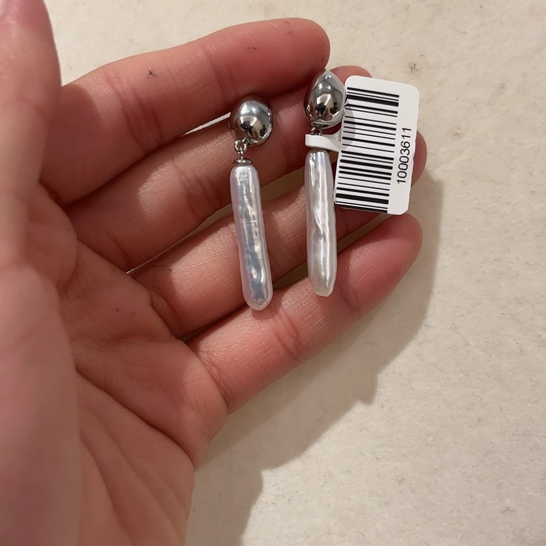 淡水珍珠耳饰合金