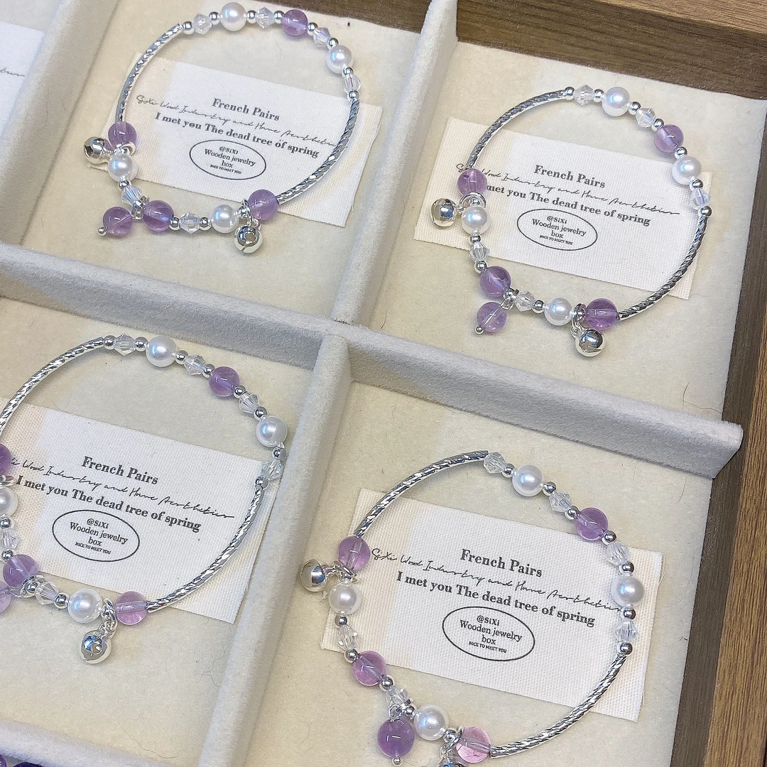 ·一步一响·天然紫水晶半手镯原创手链