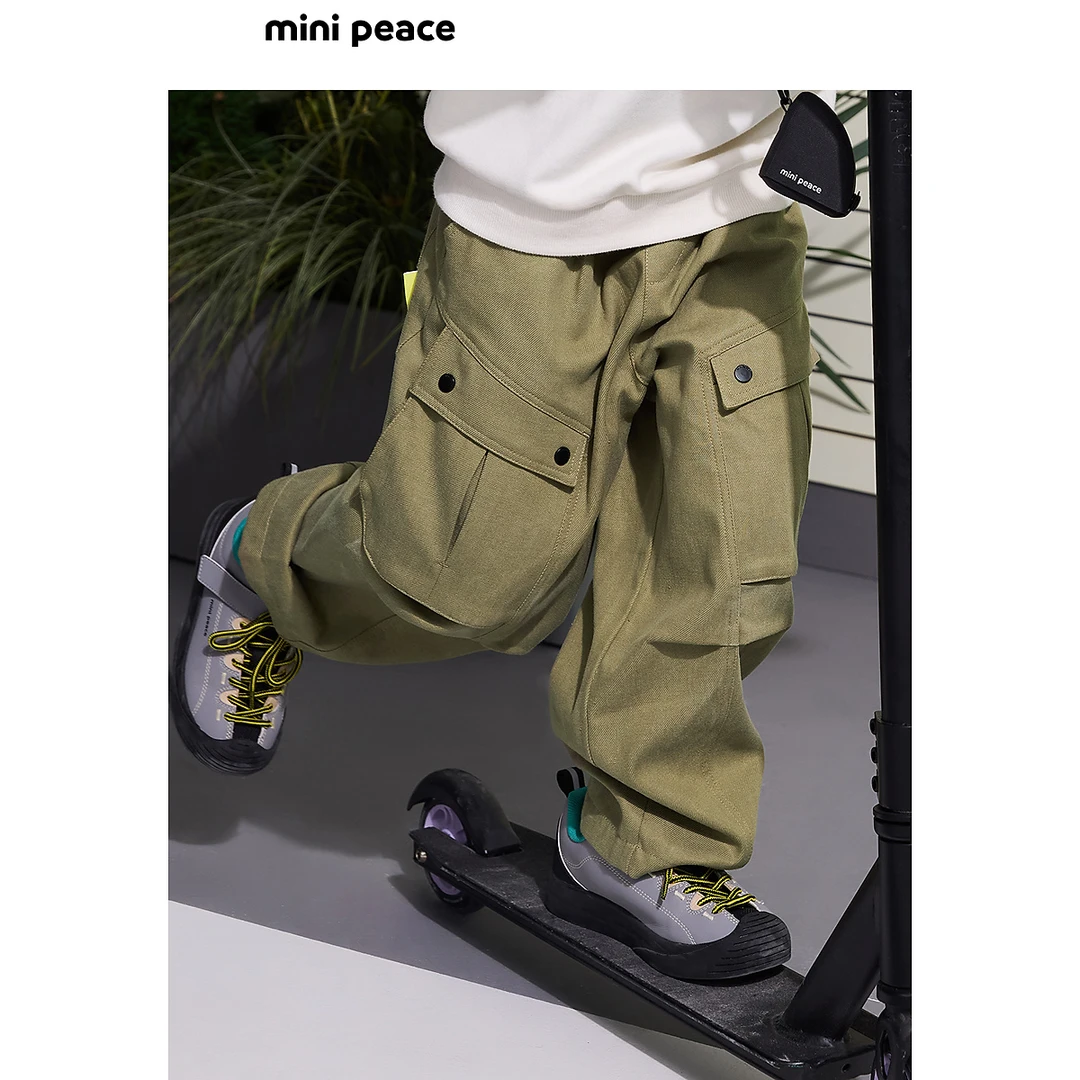 【专柜同款】MINIPEACE太平鸟童装男童工装裤秋季户外儿童长裤