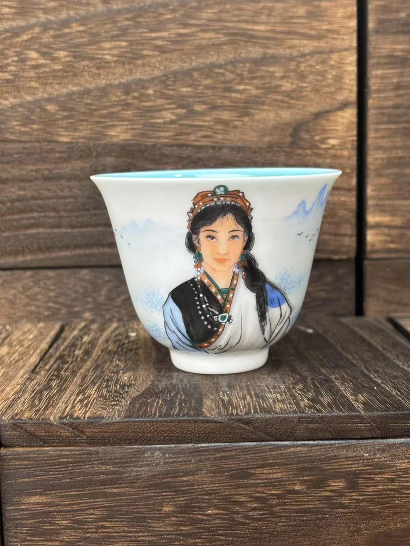 復见手绘藏族美女主人杯JDA302