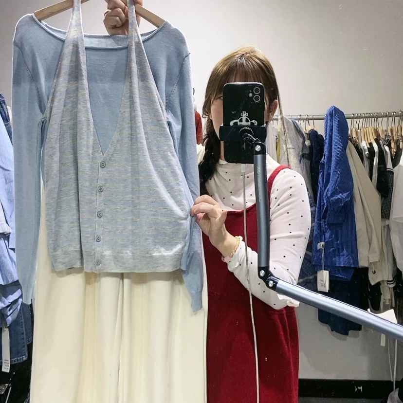 【闪购商品】浅蓝假两件