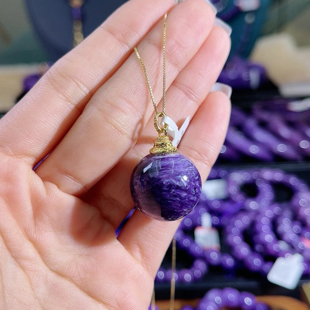 查罗石（紫龙晶）吊坠银S925镶嵌