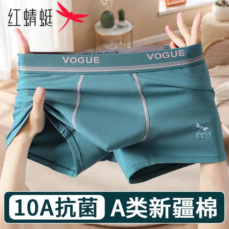 红蜻蜓男士内裤男款纯棉全裤10A抗菌男士内裤全棉100%纯棉抗菌