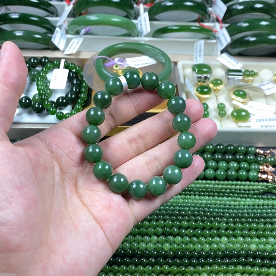 和田玉（碧玉）手串未镶嵌卡12