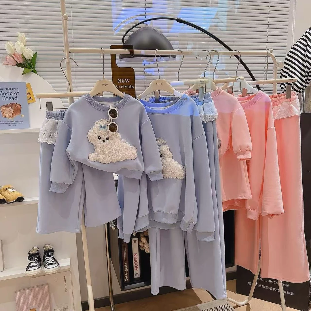 【亲子装】女童套装春秋款儿童卫衣套装新款洋气女童卫衣卫裤两件套