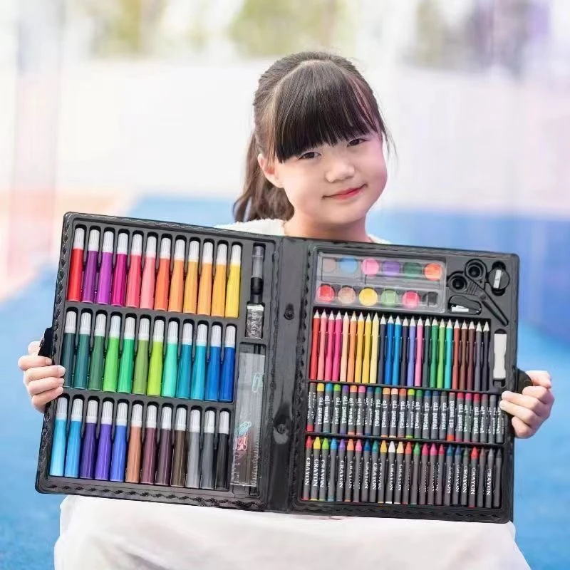 套画笔套装六一礼品画画神器送礼爆款蜡笔水彩笔套装150儿童