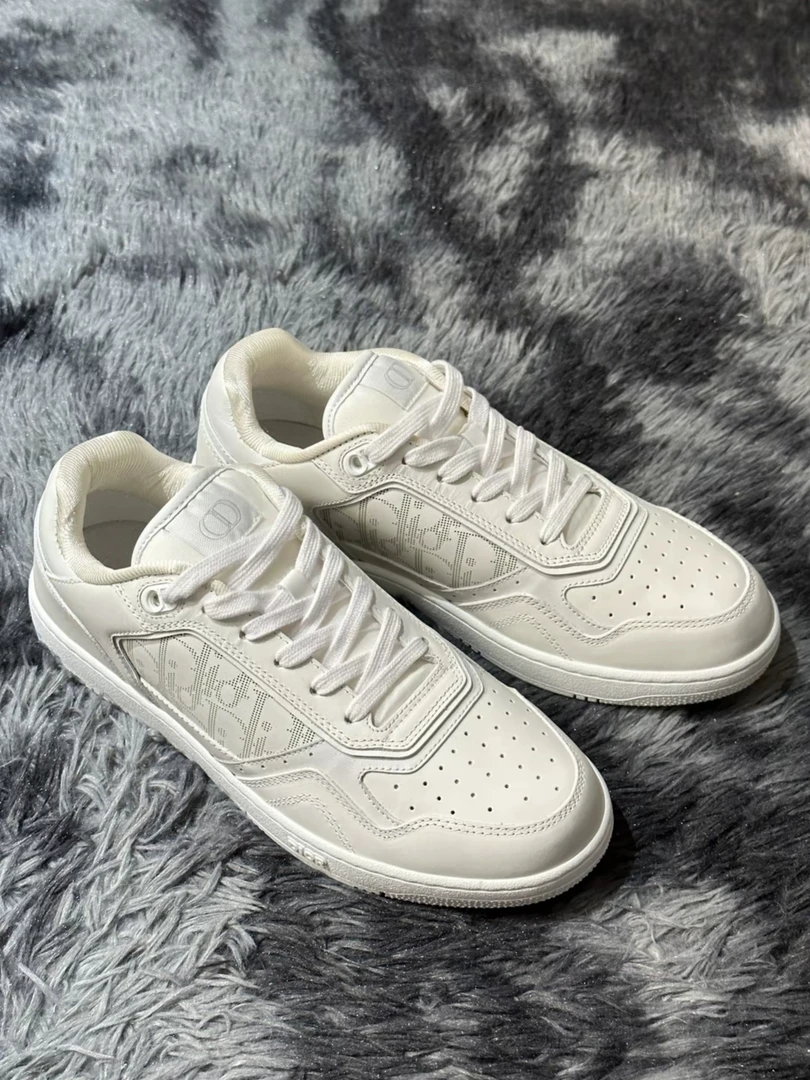 DIOR迪奥 B27 皮革 圆头系带 印花效果 低帮板鞋