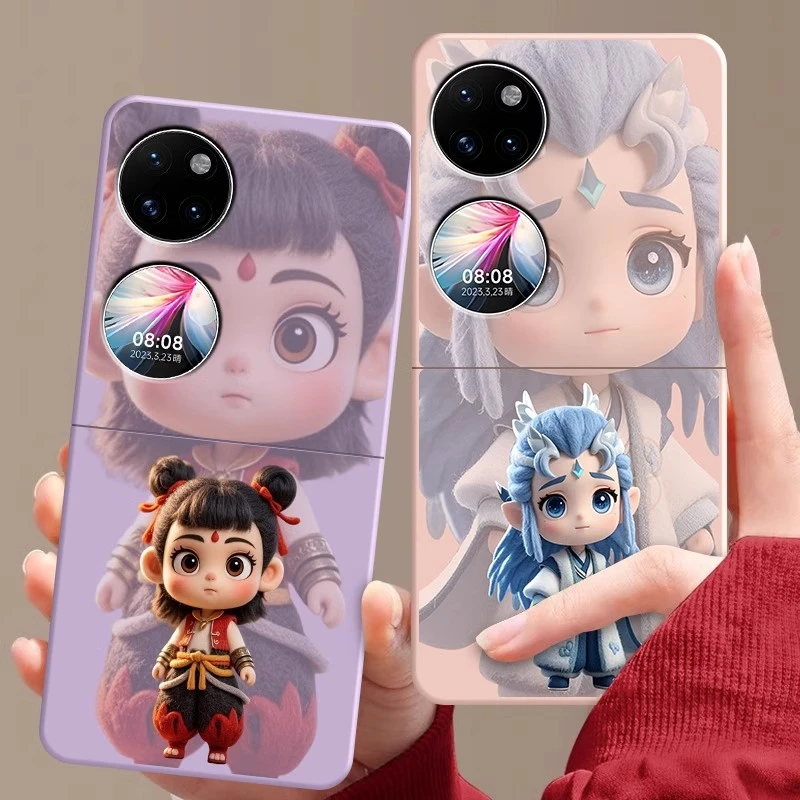 适用华为Pocket2手机壳卡通哪吒p50Pocket折叠屏网红爆款保护套