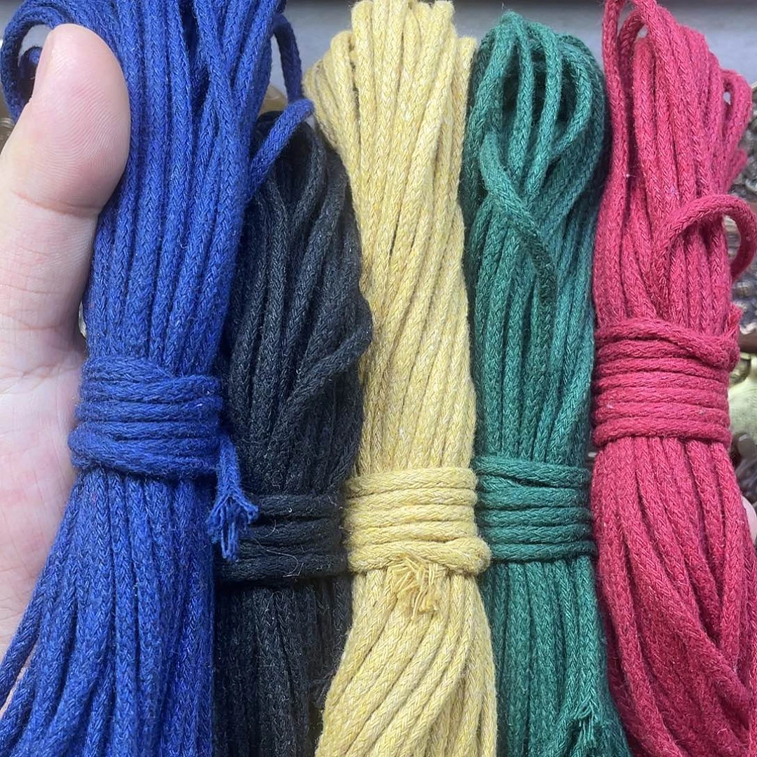 五种颜色包芯棉绳各10米3.0规格