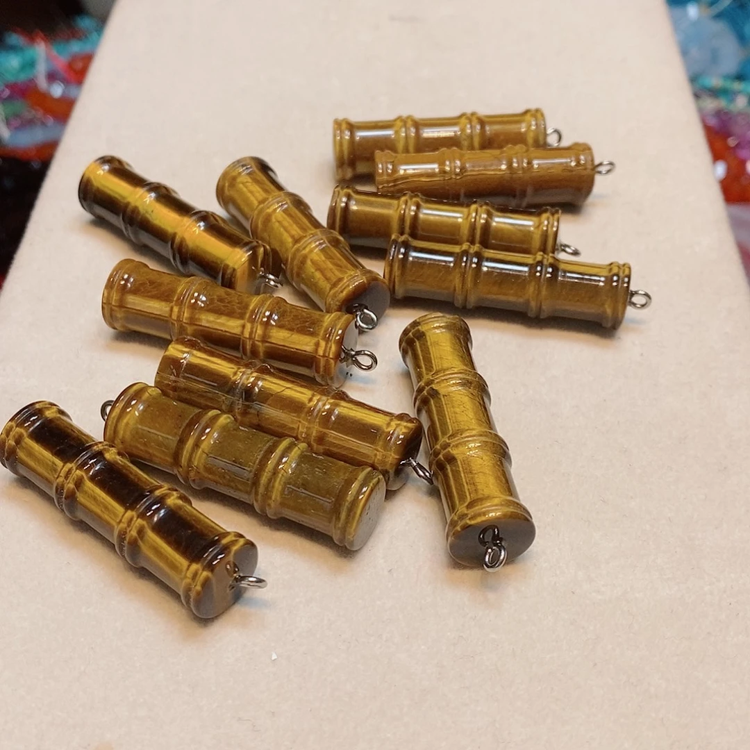 玛瑙/玉髓散珠天然虎眼竹节到手2颗