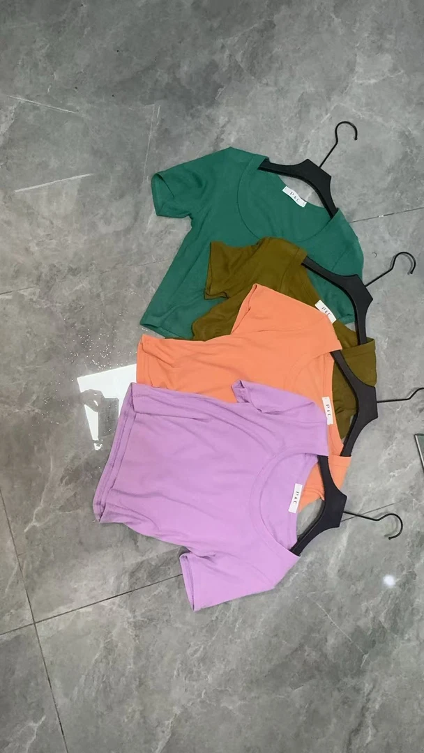 U型领通勤短款短袖T恤女士夏季时尚小香风