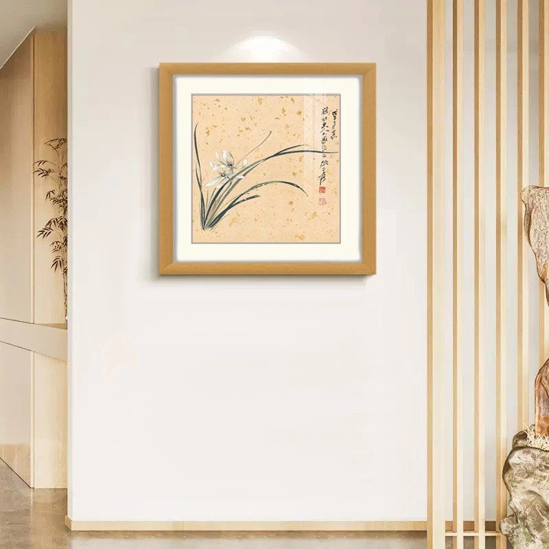 客厅背景墙梅花图新中式花卉装饰画精品艺术装裱版画作品艺术挂画